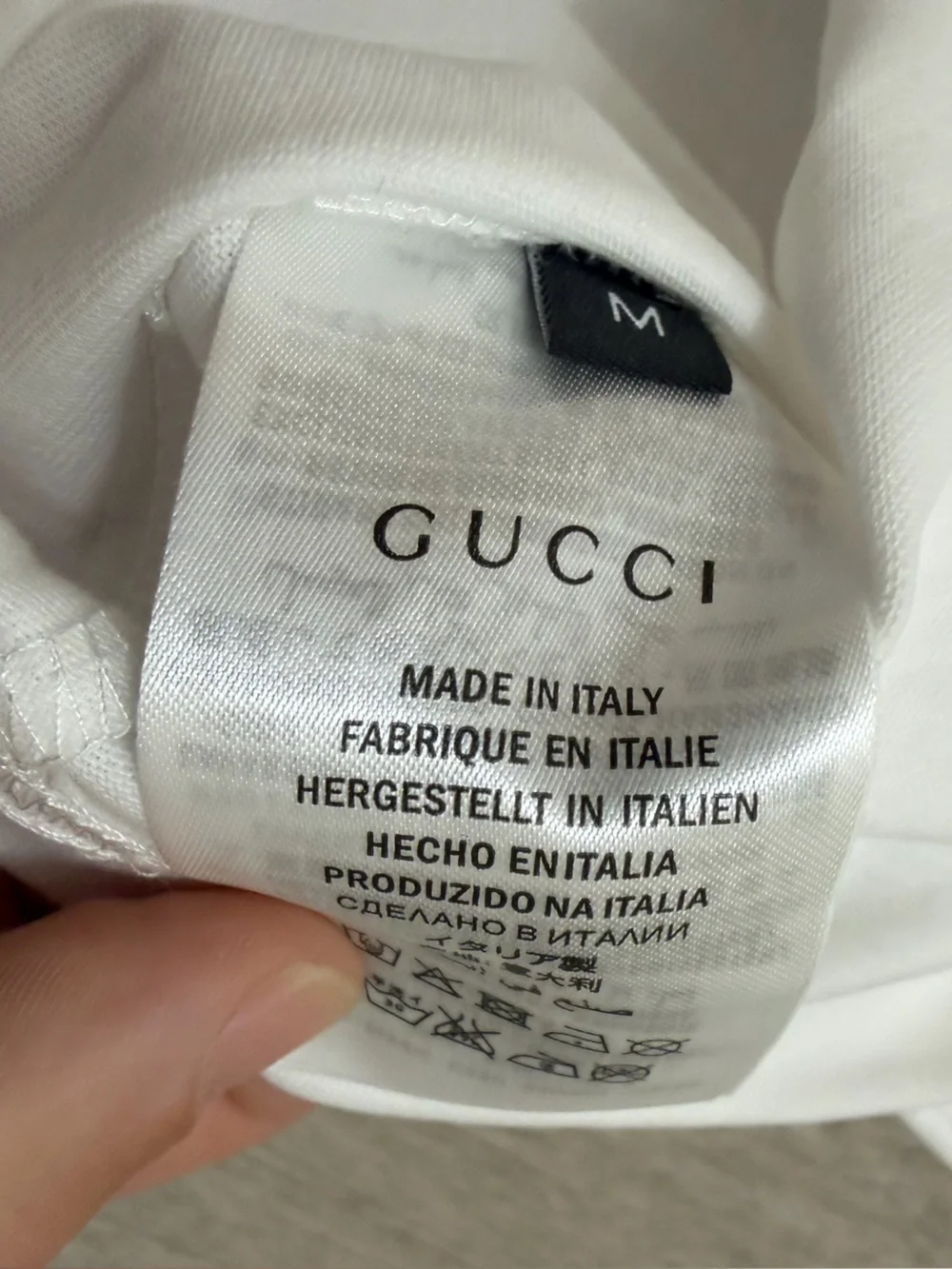 Gucci White Logo T-Shirt Blue Graphic Logo